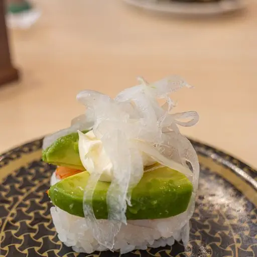 Serviervorschlag für Nigiri Avocado Nori (vegetarisch)