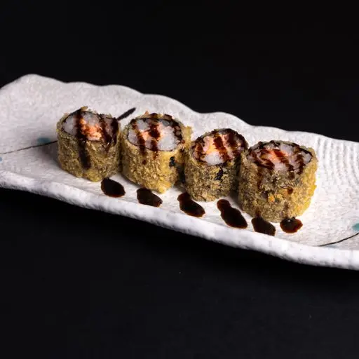 Serviervorschlag für Crunchy Maki Lachs (kleine Rolle, 8 Stück)
