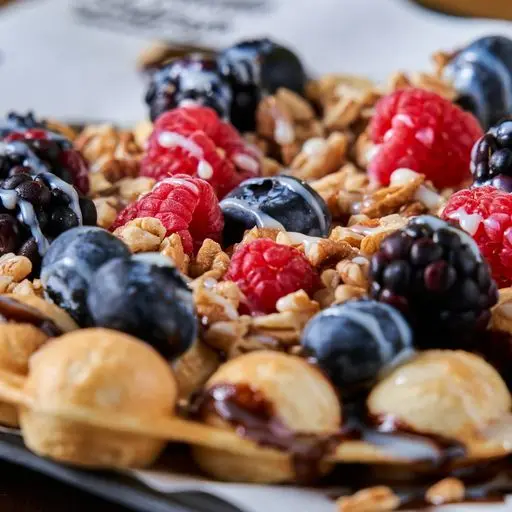 Serviervorschlag für Bubble Waffel Nutella