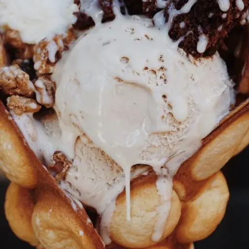 Serviervorschlag für Bubble Waffel Cookies und Cream